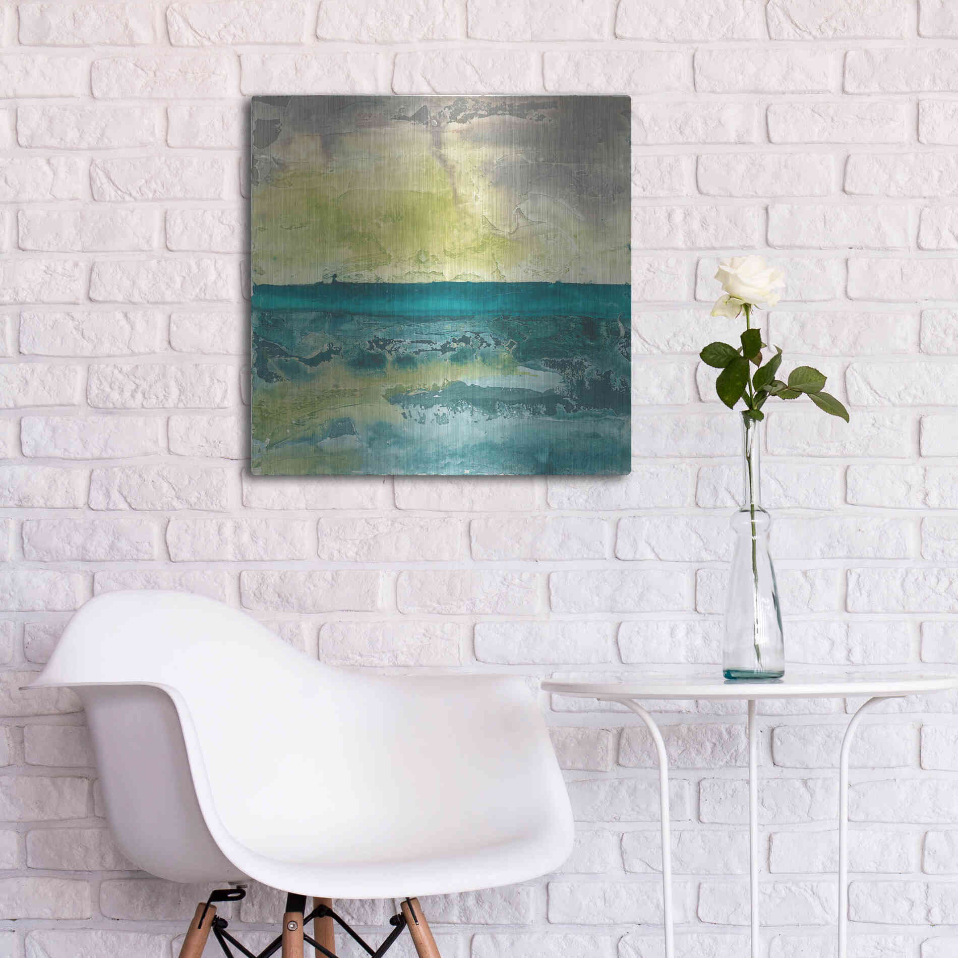 Luxe Metal Art 'Beyond The Horizon I' by Chris Paschke, Metal Wall Art,24x24