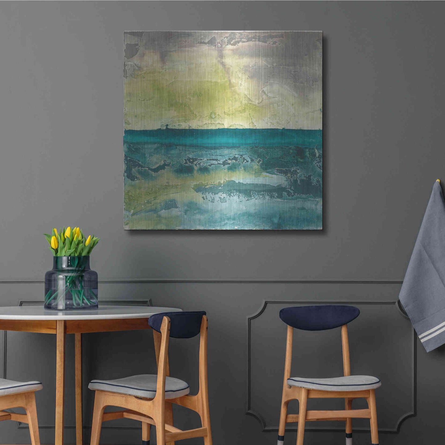 Luxe Metal Art 'Beyond The Horizon I' by Chris Paschke, Metal Wall Art,36x36