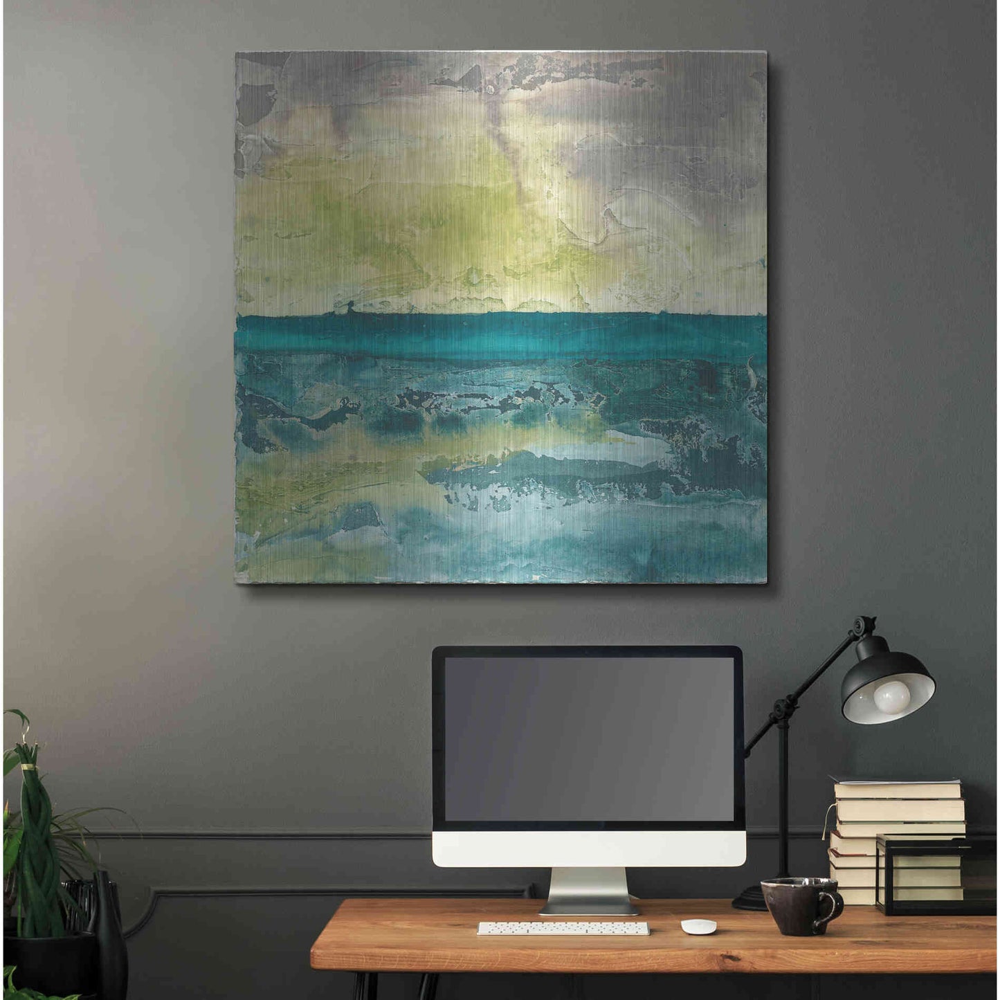 Luxe Metal Art 'Beyond The Horizon I' by Chris Paschke, Metal Wall Art,36x36