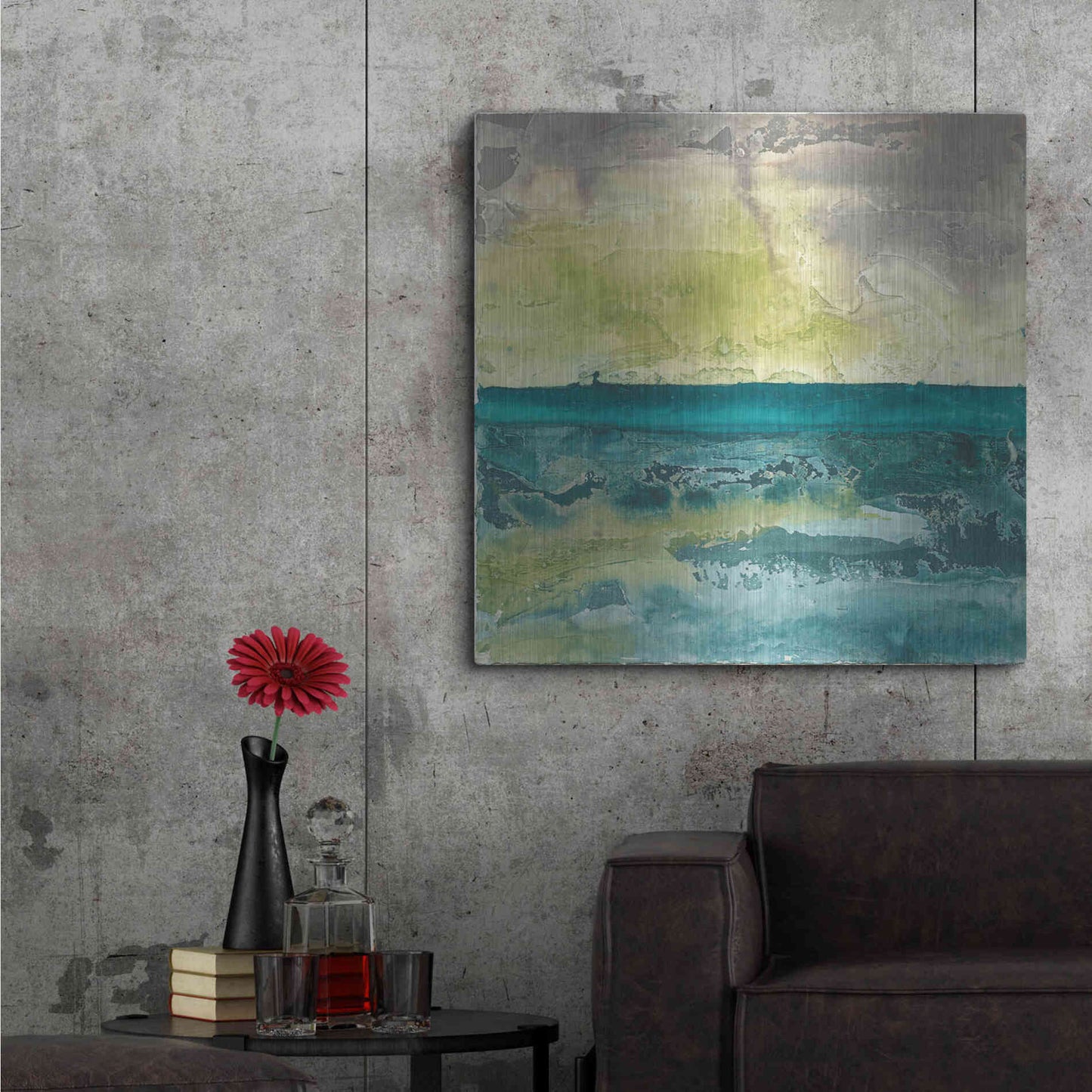 Luxe Metal Art 'Beyond The Horizon I' by Chris Paschke, Metal Wall Art,36x36