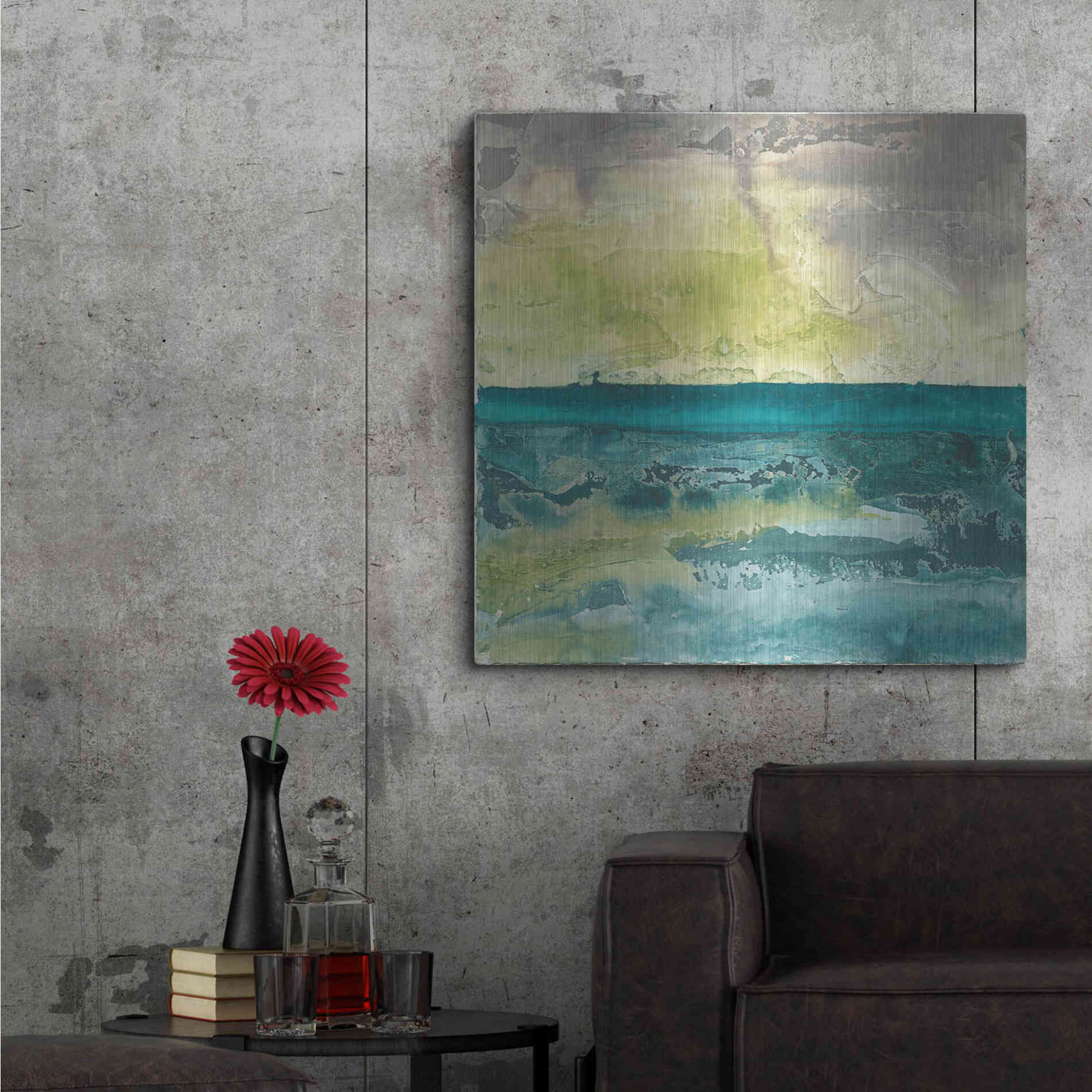 Luxe Metal Art 'Beyond The Horizon I' by Chris Paschke, Metal Wall Art,36x36