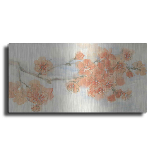 Luxe Metal Art 'Peach Blossom I' by Chris Paschke, Metal Wall Art,2:1 L