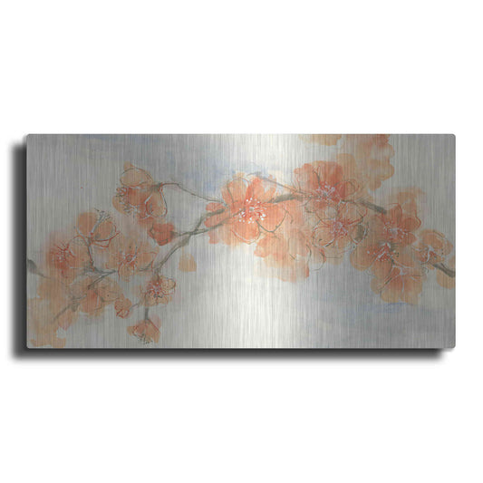 Luxe Metal Art 'Peach Blossom II' by Chris Paschke, Metal Wall Art,2:1 L