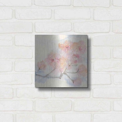 Luxe Metal Art 'Pink Blossoms III' by Chris Paschke, Metal Wall Art,12x12