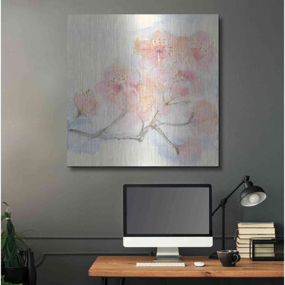 Luxe Metal Art 'Pink Blossoms III' by Chris Paschke, Metal Wall Art,36x36