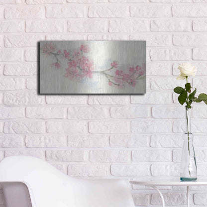 Luxe Metal Art 'Cherry Blossom II' by Chris Paschke, Metal Wall Art,24x12