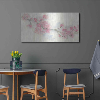 Luxe Metal Art 'Cherry Blossom II' by Chris Paschke, Metal Wall Art,48x24