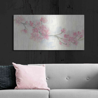 Luxe Metal Art 'Cherry Blossom II' by Chris Paschke, Metal Wall Art,48x24