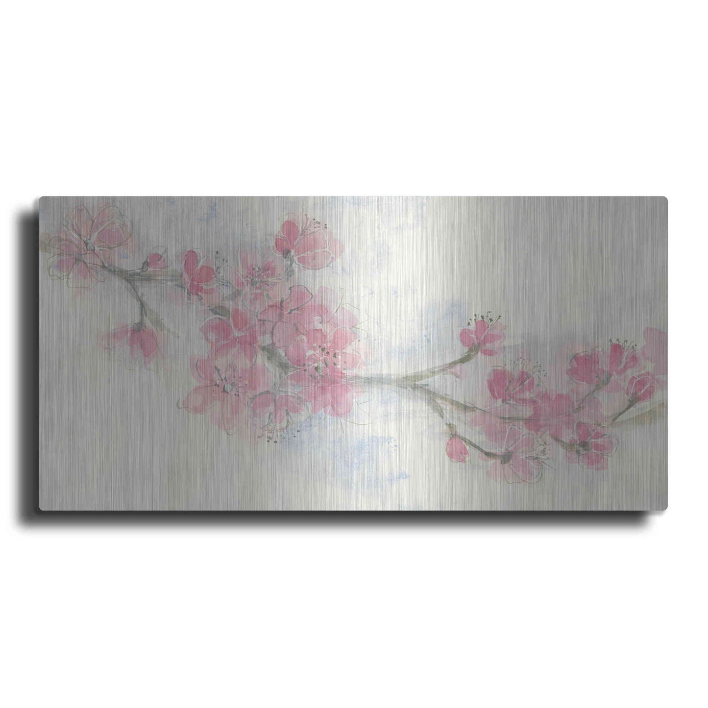 Luxe Metal Art 'Cherry Blossom II' by Chris Paschke, Metal Wall Art,2:1 L