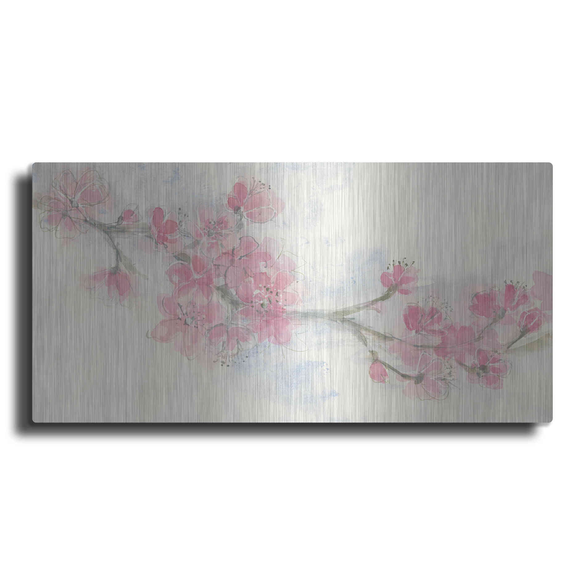 Luxe Metal Art 'Cherry Blossom II' by Chris Paschke, Metal Wall Art,2:1 L