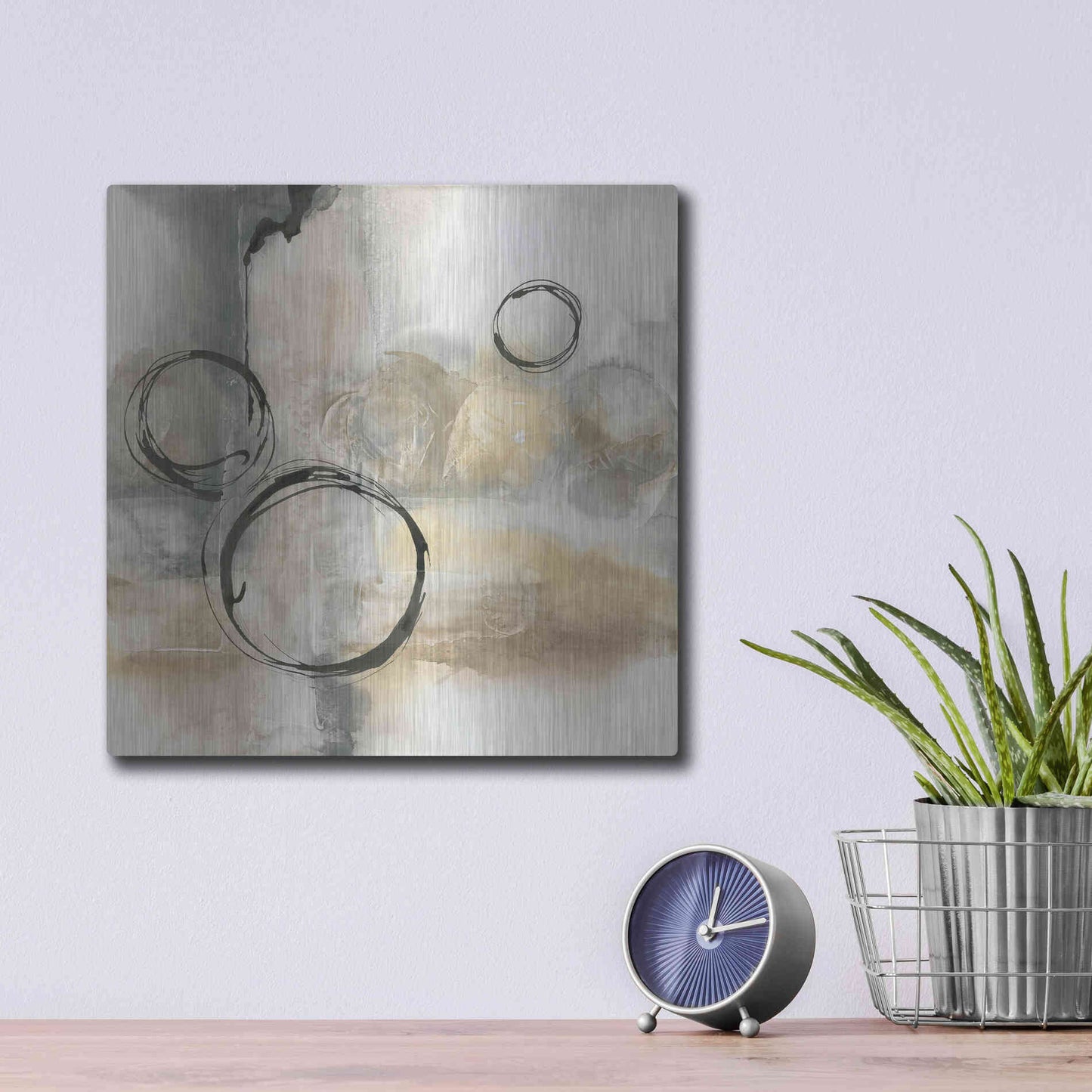 Luxe Metal Art 'Full Circle I' by Chris Paschke, Metal Wall Art,12x12