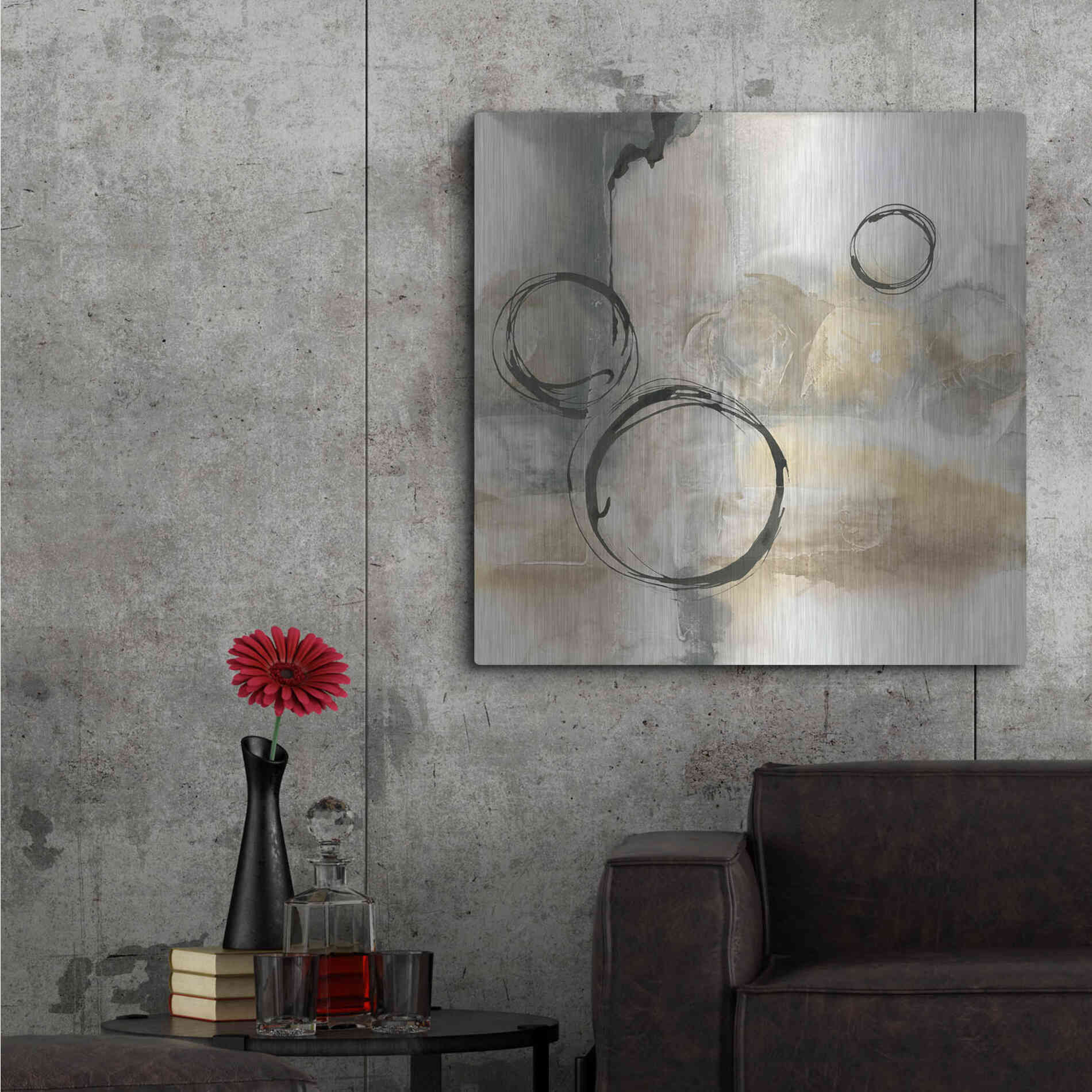 Luxe Metal Art 'Full Circle I' by Chris Paschke, Metal Wall Art,36x36