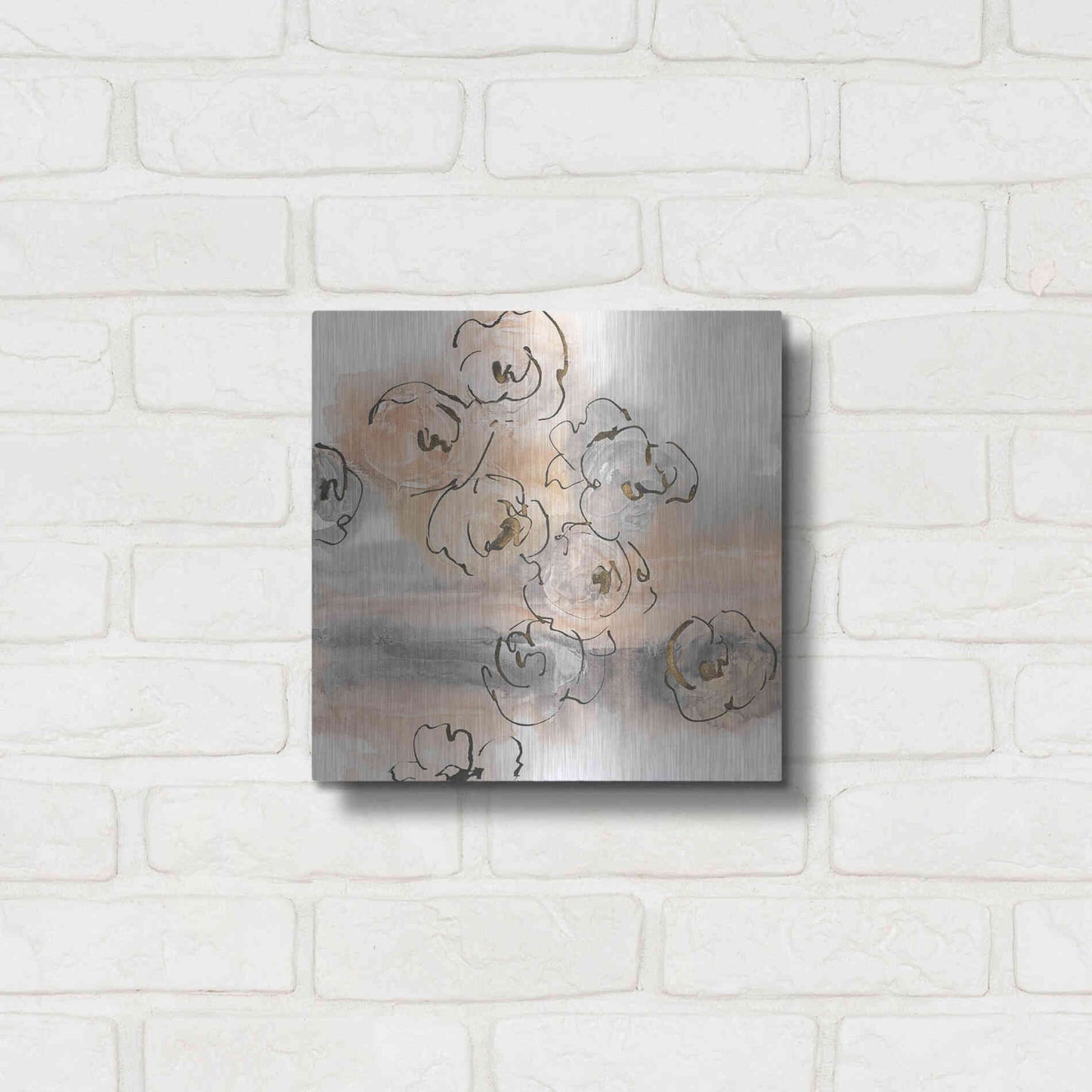 Luxe Metal Art 'Gold Dust I' by Chris Paschke, Metal Wall Art,12x12