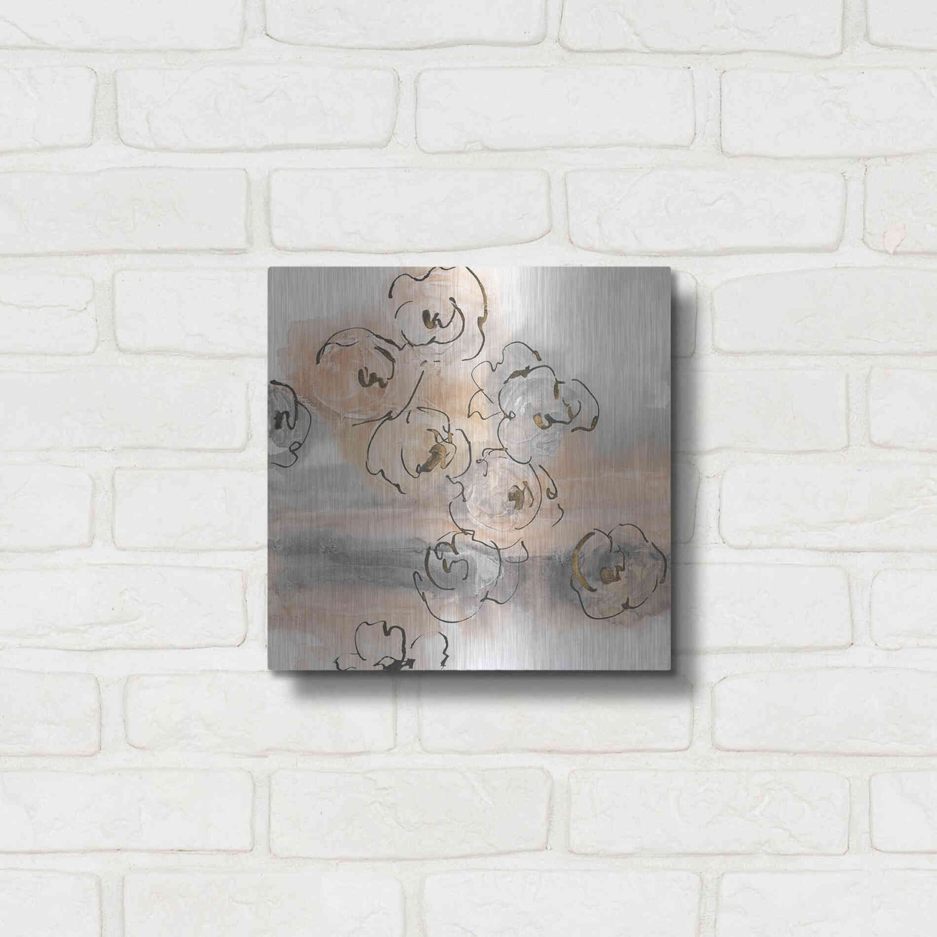 Luxe Metal Art 'Gold Dust I' by Chris Paschke, Metal Wall Art,12x12