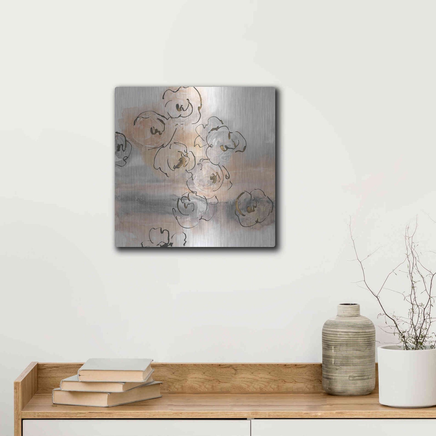 Luxe Metal Art 'Gold Dust I' by Chris Paschke, Metal Wall Art,12x12