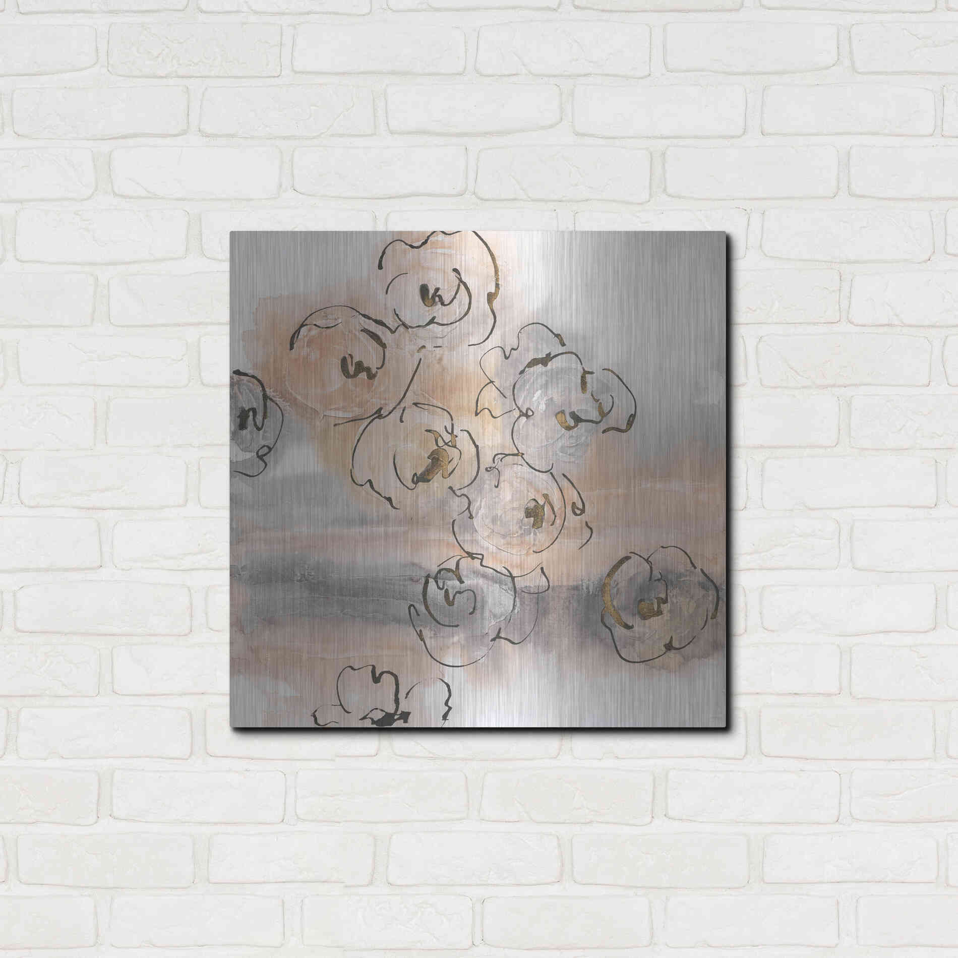 Luxe Metal Art 'Gold Dust I' by Chris Paschke, Metal Wall Art,24x24