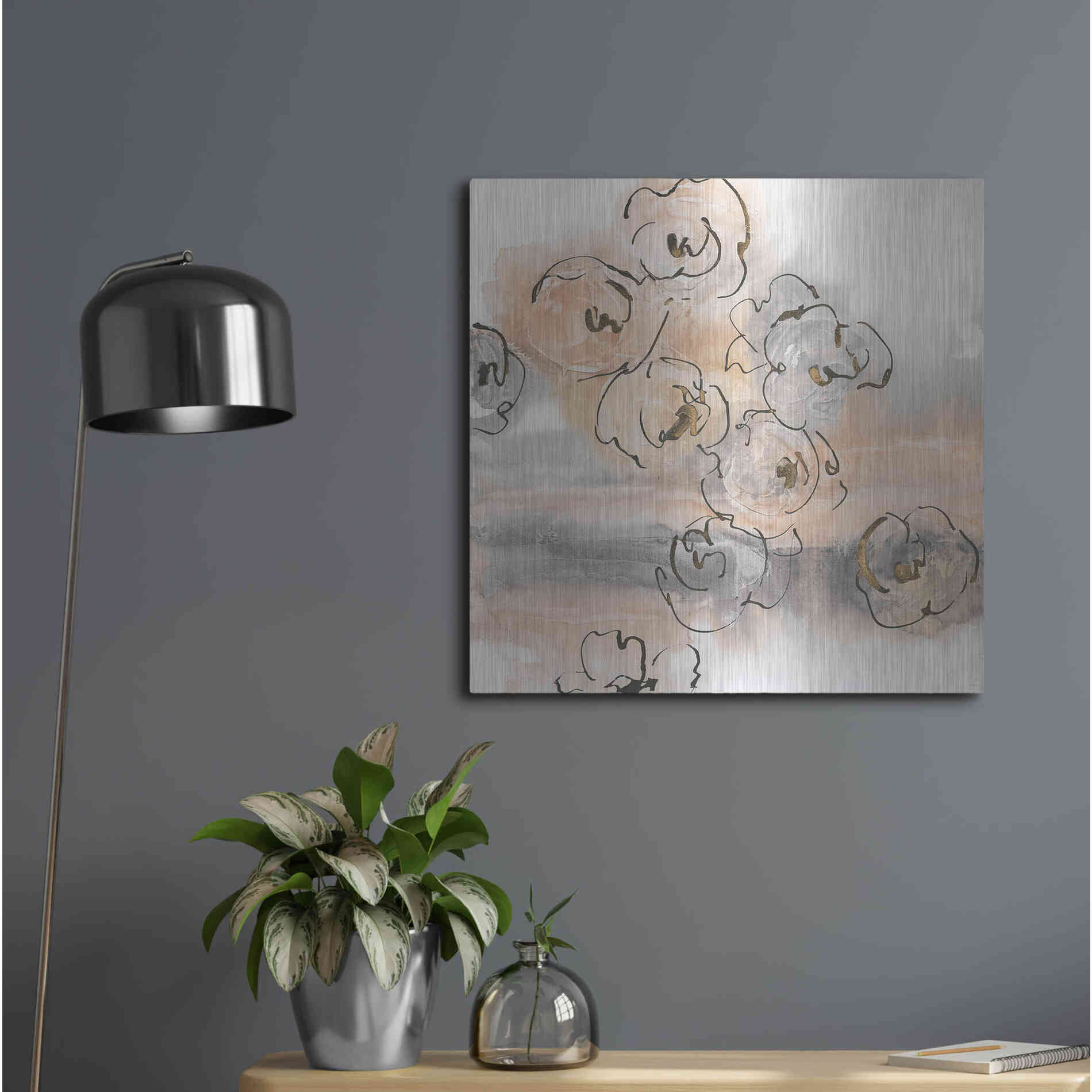 Luxe Metal Art 'Gold Dust I' by Chris Paschke, Metal Wall Art,24x24