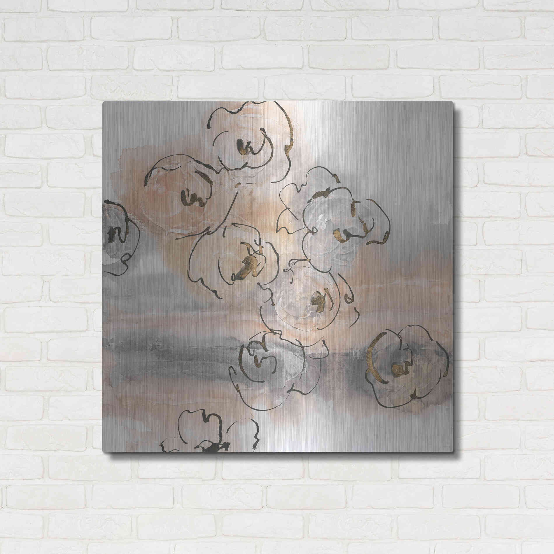 Luxe Metal Art 'Gold Dust I' by Chris Paschke, Metal Wall Art,36x36