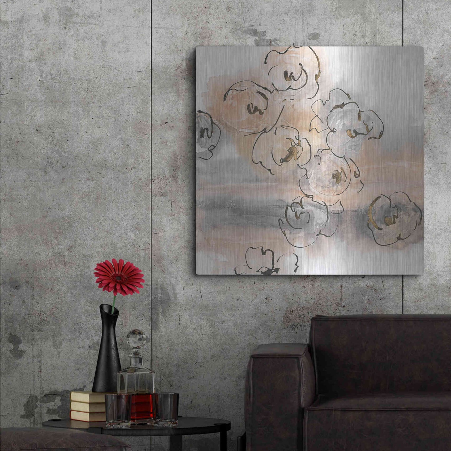 Luxe Metal Art 'Gold Dust I' by Chris Paschke, Metal Wall Art,36x36