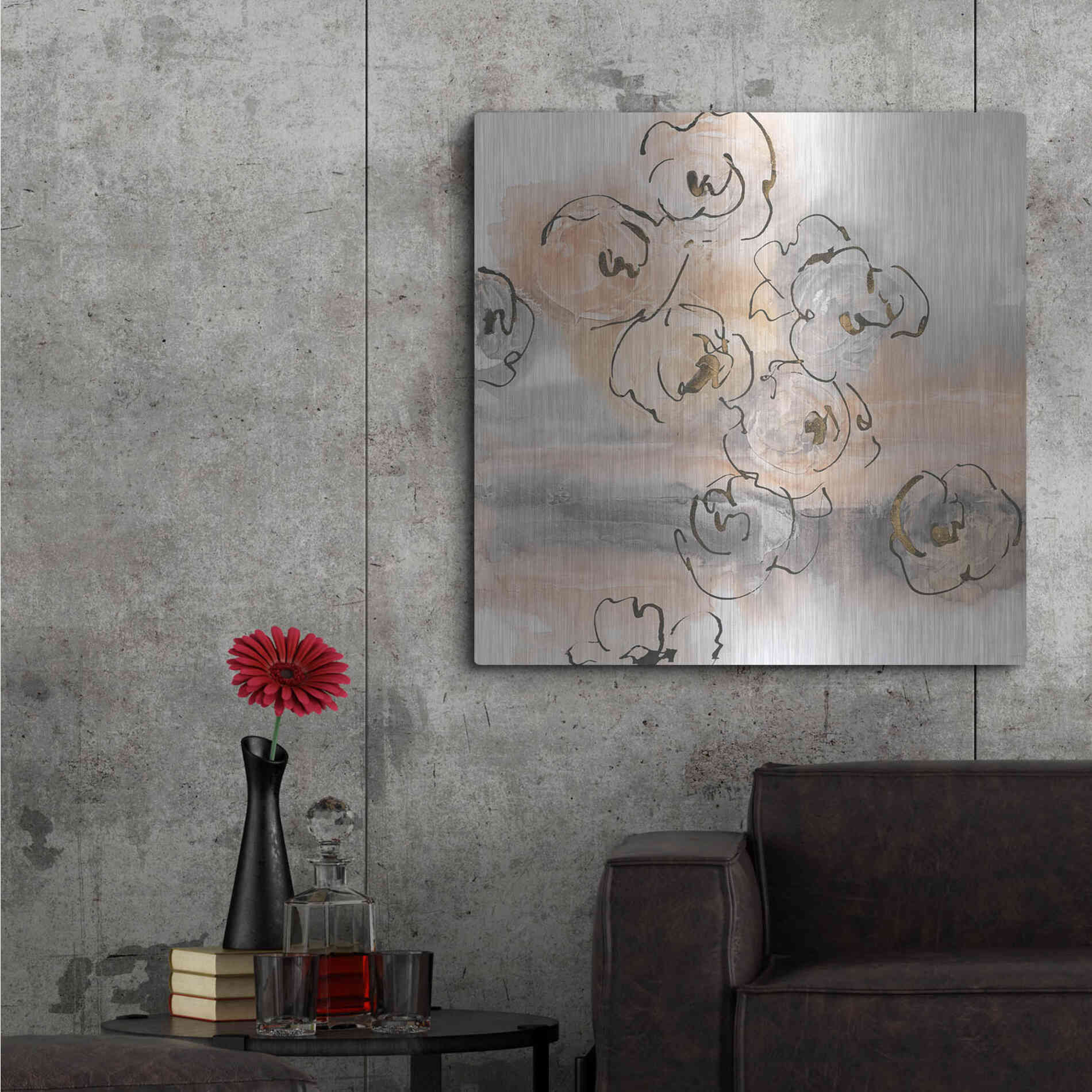 Luxe Metal Art 'Gold Dust I' by Chris Paschke, Metal Wall Art,36x36