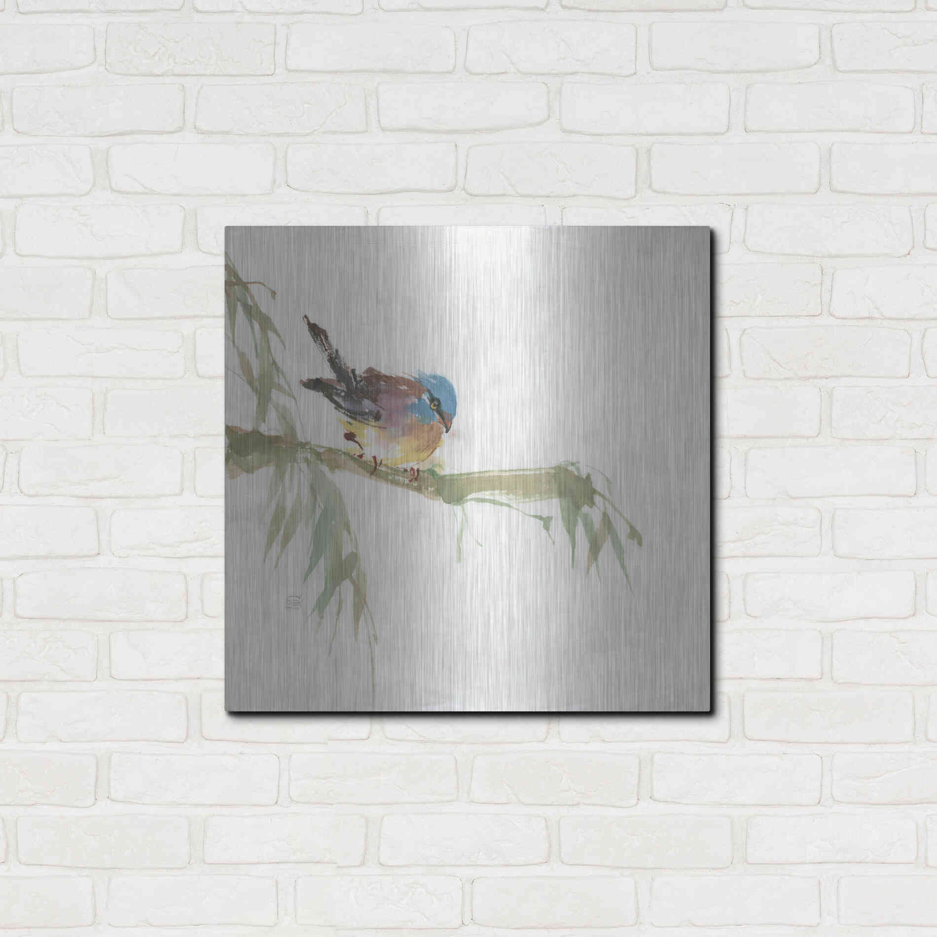 Luxe Metal Art 'Finch' by Chris Paschke, Metal Wall Art,24x24