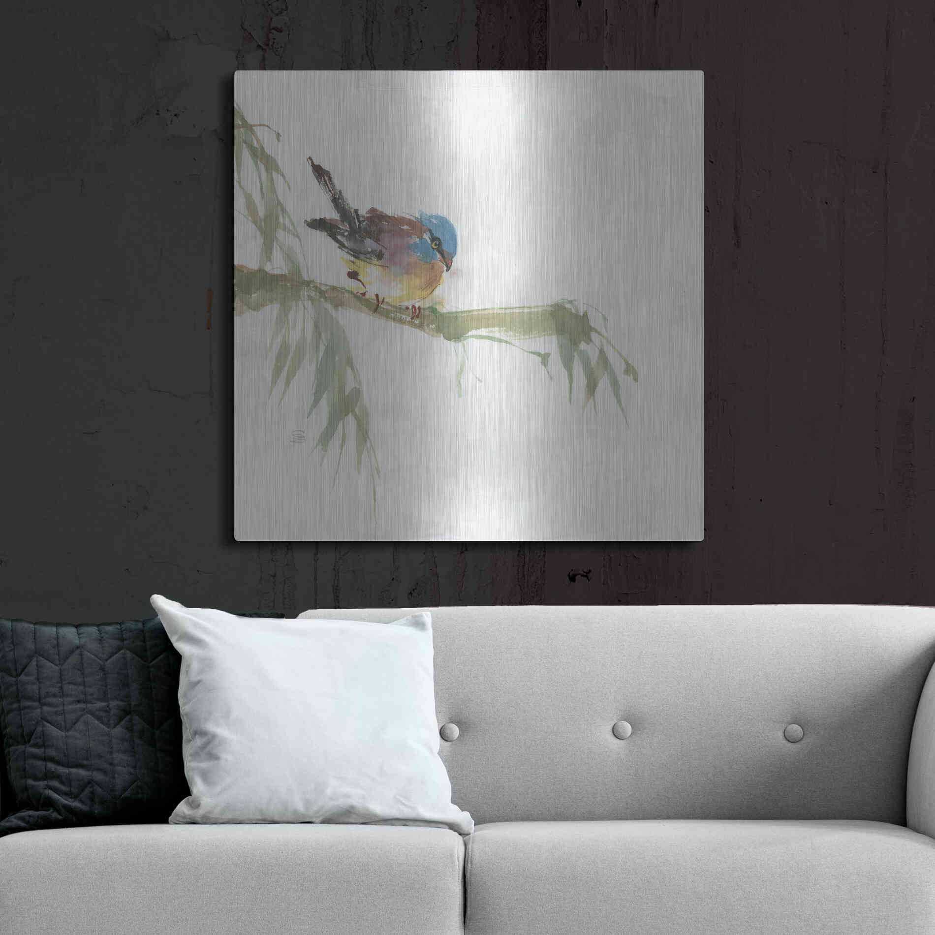 Luxe Metal Art 'Finch' by Chris Paschke, Metal Wall Art,36x36