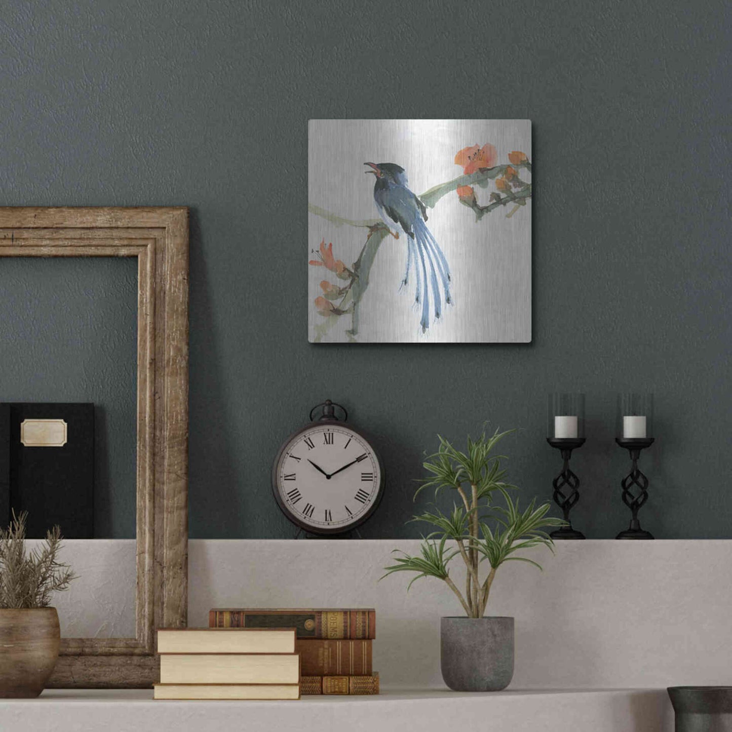 Luxe Metal Art 'Formosan Blue Magpie' by Chris Paschke, Metal Wall Art,12x12