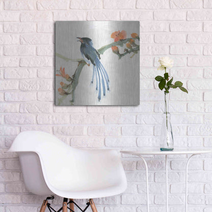 Luxe Metal Art 'Formosan Blue Magpie' by Chris Paschke, Metal Wall Art,24x24