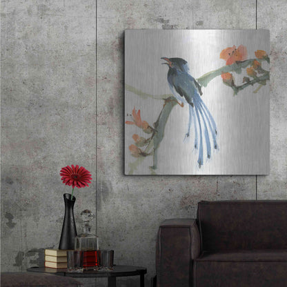 Luxe Metal Art 'Formosan Blue Magpie' by Chris Paschke, Metal Wall Art,36x36