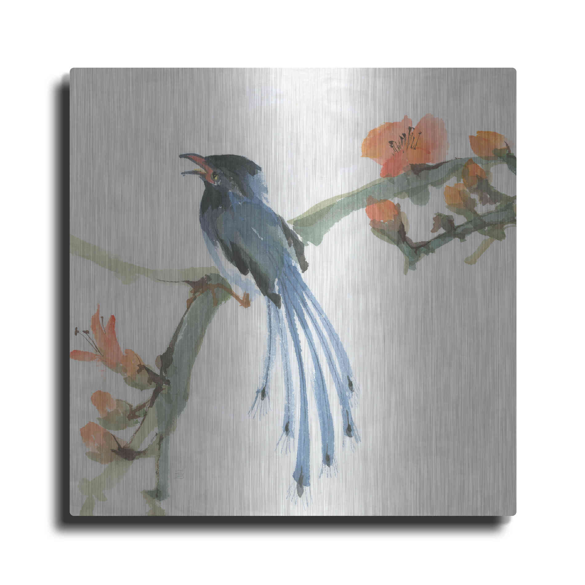 Luxe Metal Art 'Formosan Blue Magpie' by Chris Paschke, Metal Wall Art