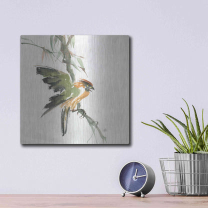 Luxe Metal Art 'Formosan Firecrest' by Chris Paschke, Metal Wall Art,12x12
