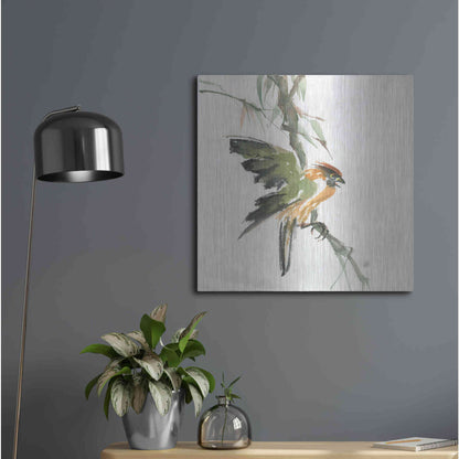 Luxe Metal Art 'Formosan Firecrest' by Chris Paschke, Metal Wall Art,24x24