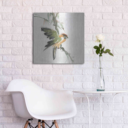Luxe Metal Art 'Formosan Firecrest' by Chris Paschke, Metal Wall Art,24x24