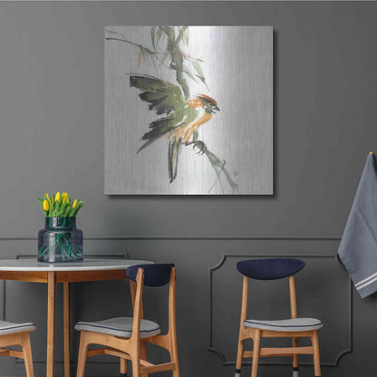 Luxe Metal Art 'Formosan Firecrest' by Chris Paschke, Metal Wall Art,36x36
