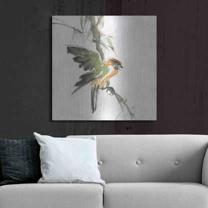 Luxe Metal Art 'Formosan Firecrest' by Chris Paschke, Metal Wall Art,36x36