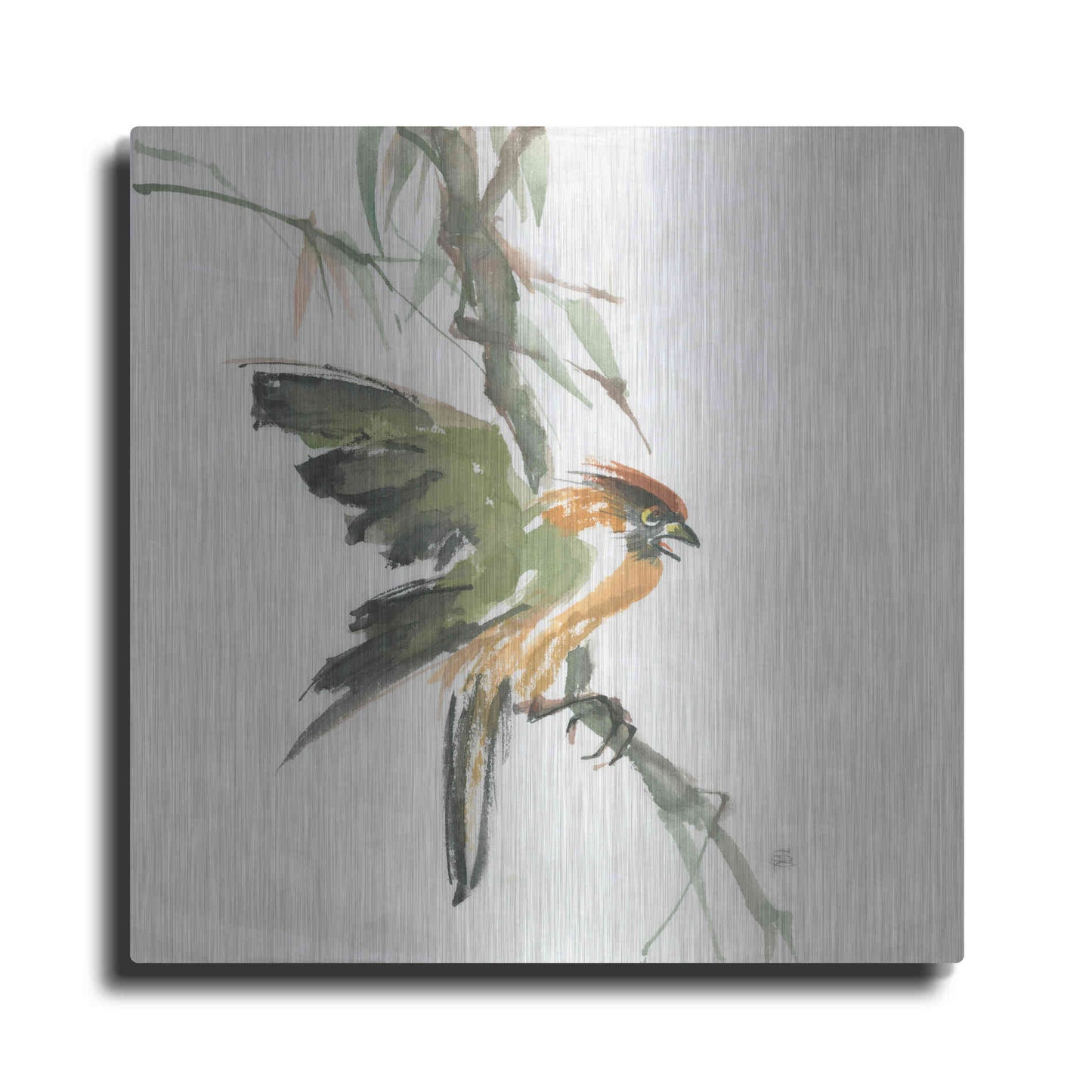 Luxe Metal Art 'Formosan Firecrest' by Chris Paschke, Metal Wall Art