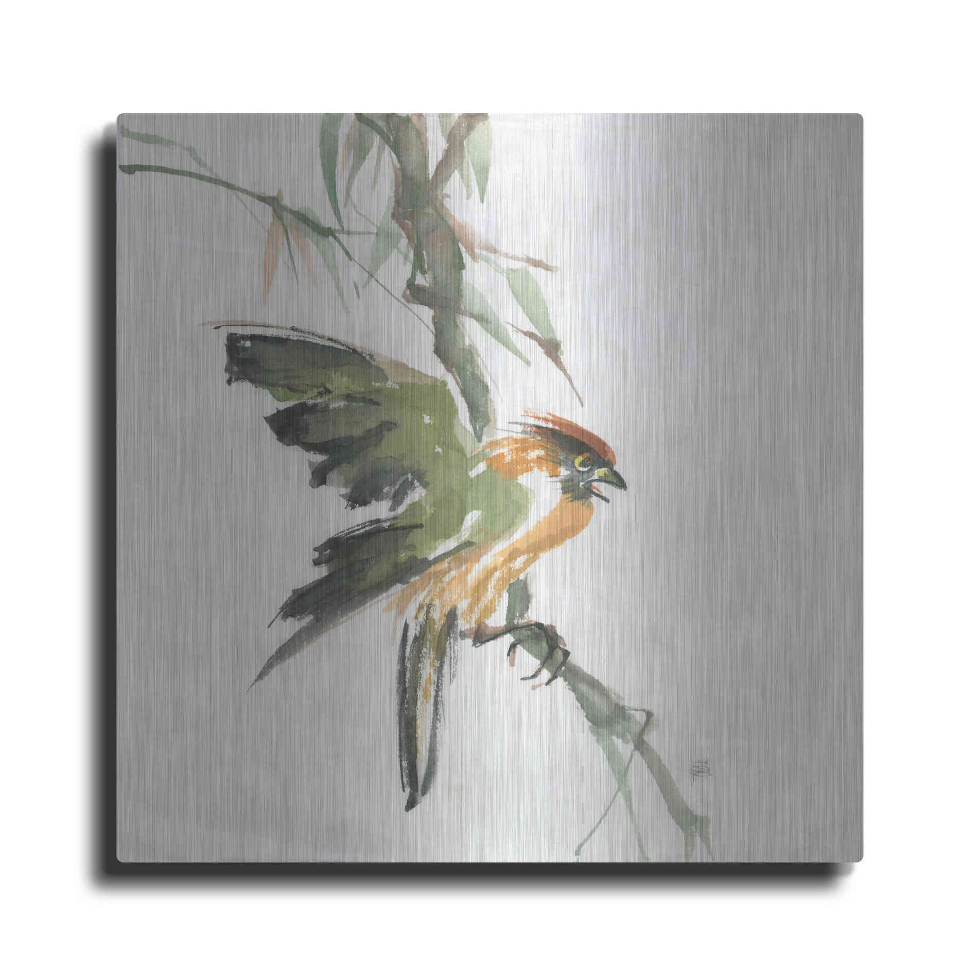 Luxe Metal Art 'Formosan Firecrest' by Chris Paschke, Metal Wall Art