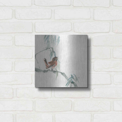 Luxe Metal Art 'Russet Sparrow' by Chris Paschke, Metal Wall Art,12x12