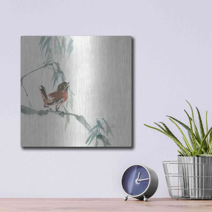 Luxe Metal Art 'Russet Sparrow' by Chris Paschke, Metal Wall Art,12x12
