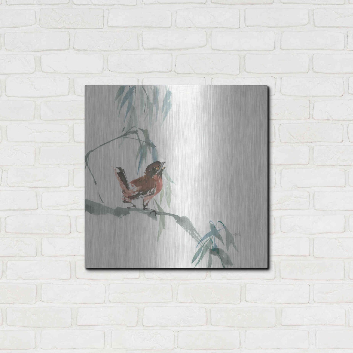 Luxe Metal Art 'Russet Sparrow' by Chris Paschke, Metal Wall Art,24x24