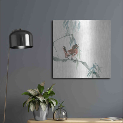 Luxe Metal Art 'Russet Sparrow' by Chris Paschke, Metal Wall Art,24x24