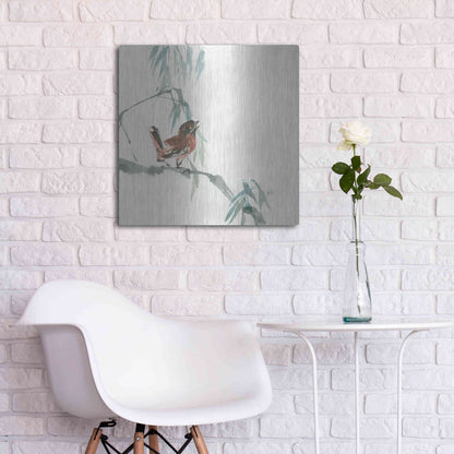 Luxe Metal Art 'Russet Sparrow' by Chris Paschke, Metal Wall Art,24x24