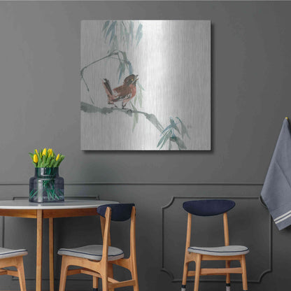 Luxe Metal Art 'Russet Sparrow' by Chris Paschke, Metal Wall Art,36x36