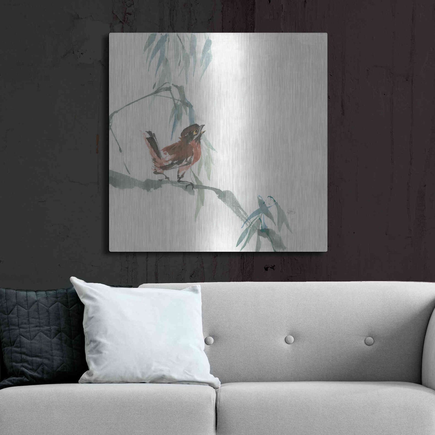 Luxe Metal Art 'Russet Sparrow' by Chris Paschke, Metal Wall Art,36x36