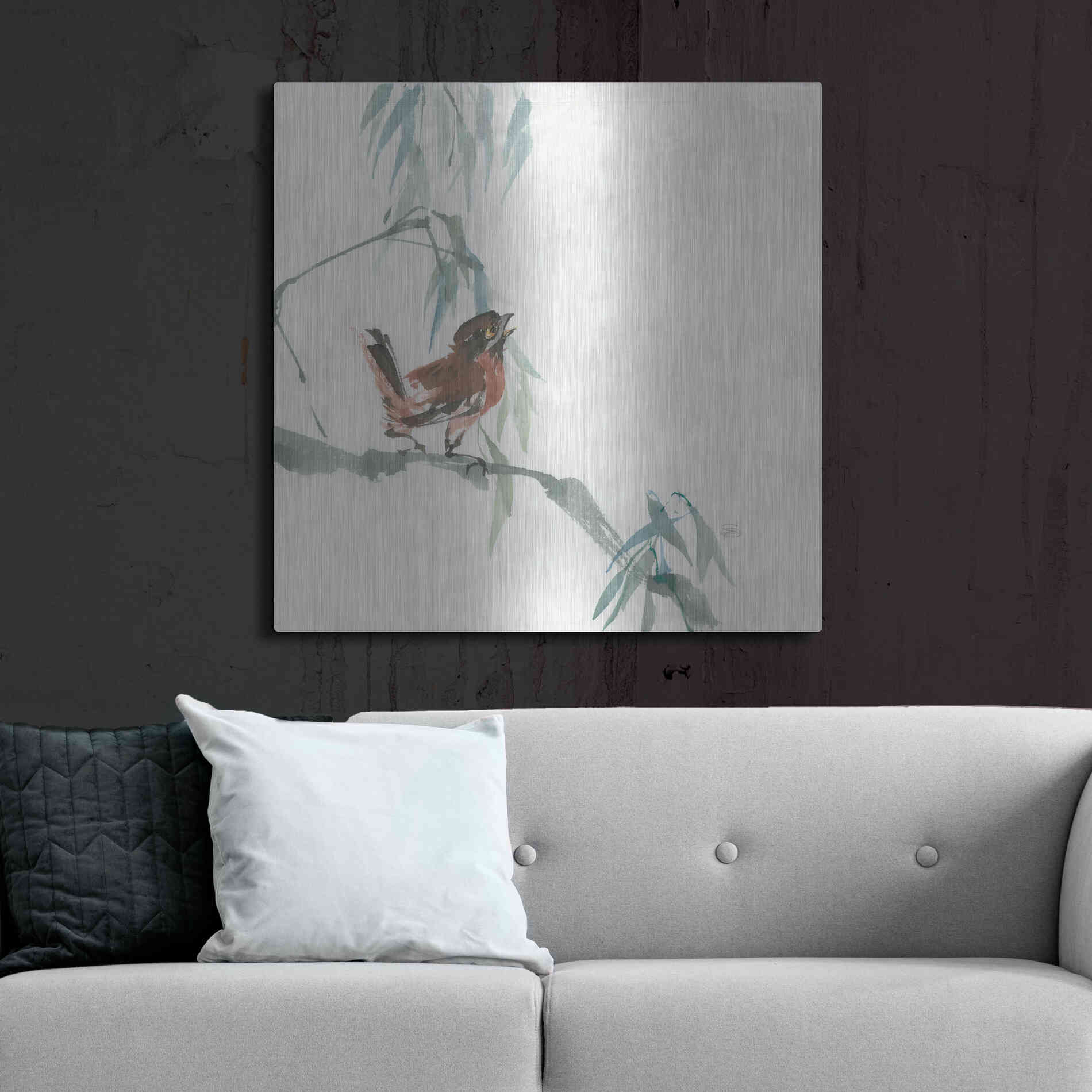 Luxe Metal Art 'Russet Sparrow' by Chris Paschke, Metal Wall Art,36x36