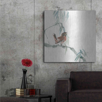 Luxe Metal Art 'Russet Sparrow' by Chris Paschke, Metal Wall Art,36x36