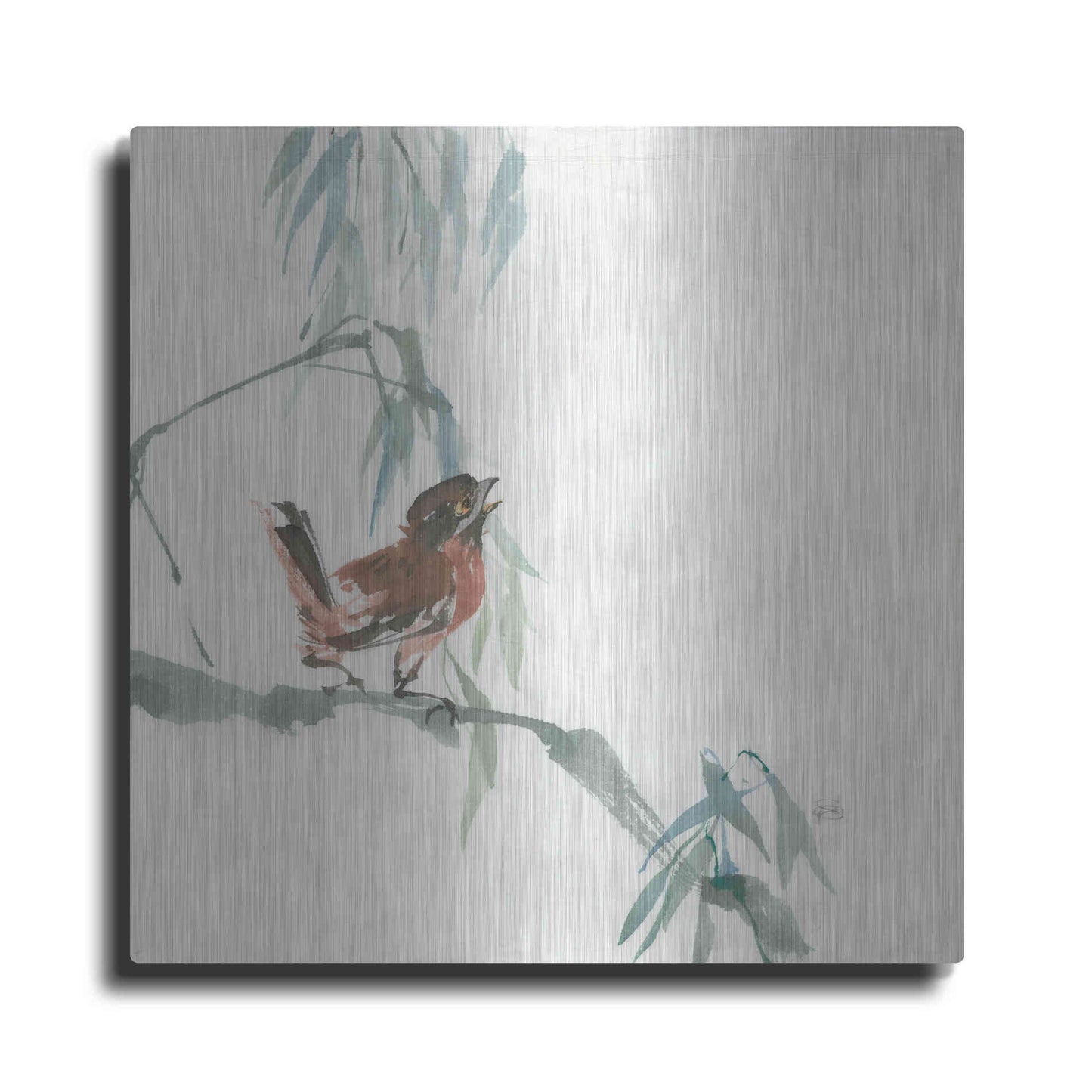 Luxe Metal Art 'Russet Sparrow' by Chris Paschke, Metal Wall Art