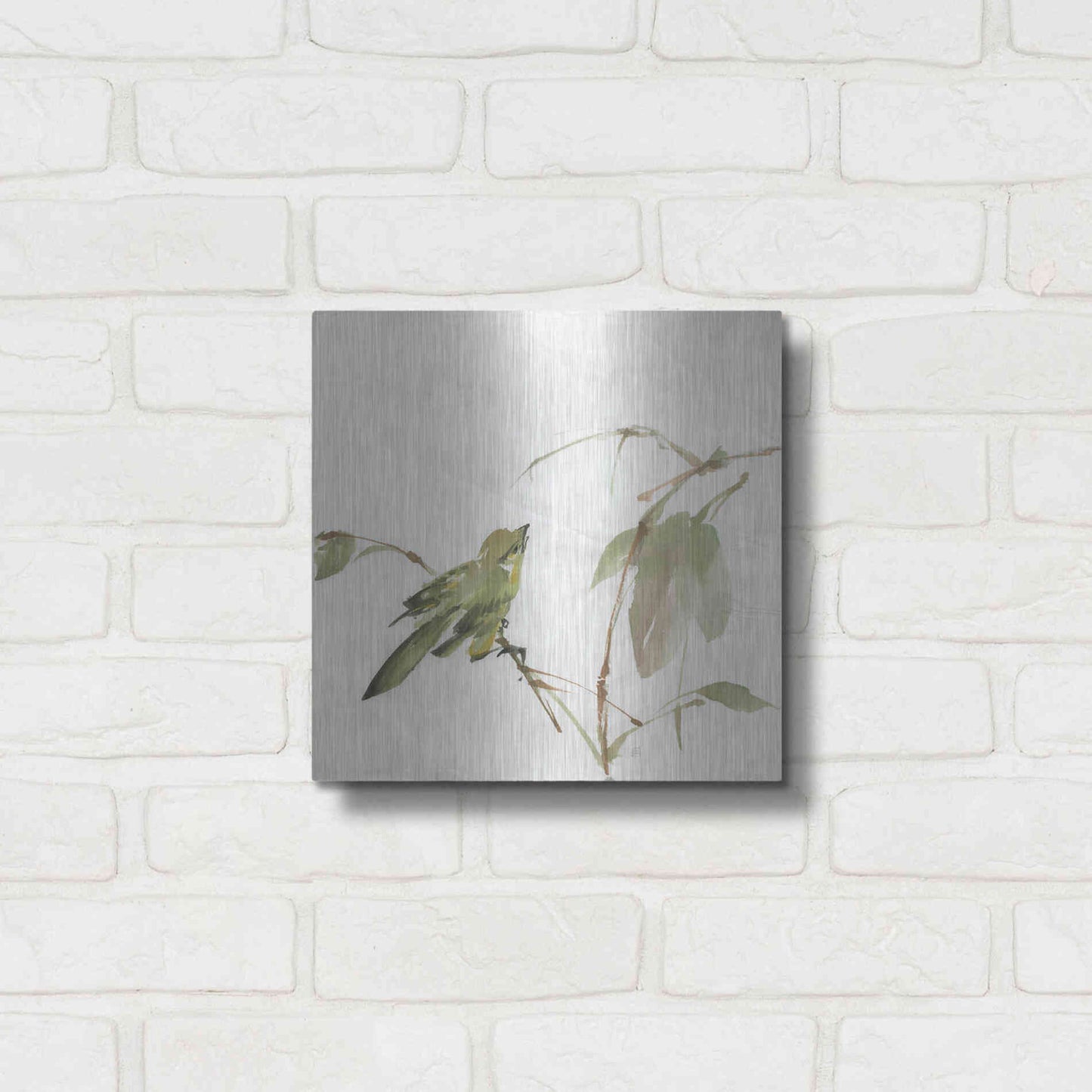 Luxe Metal Art 'Sisken' by Chris Paschke, Metal Wall Art,12x12