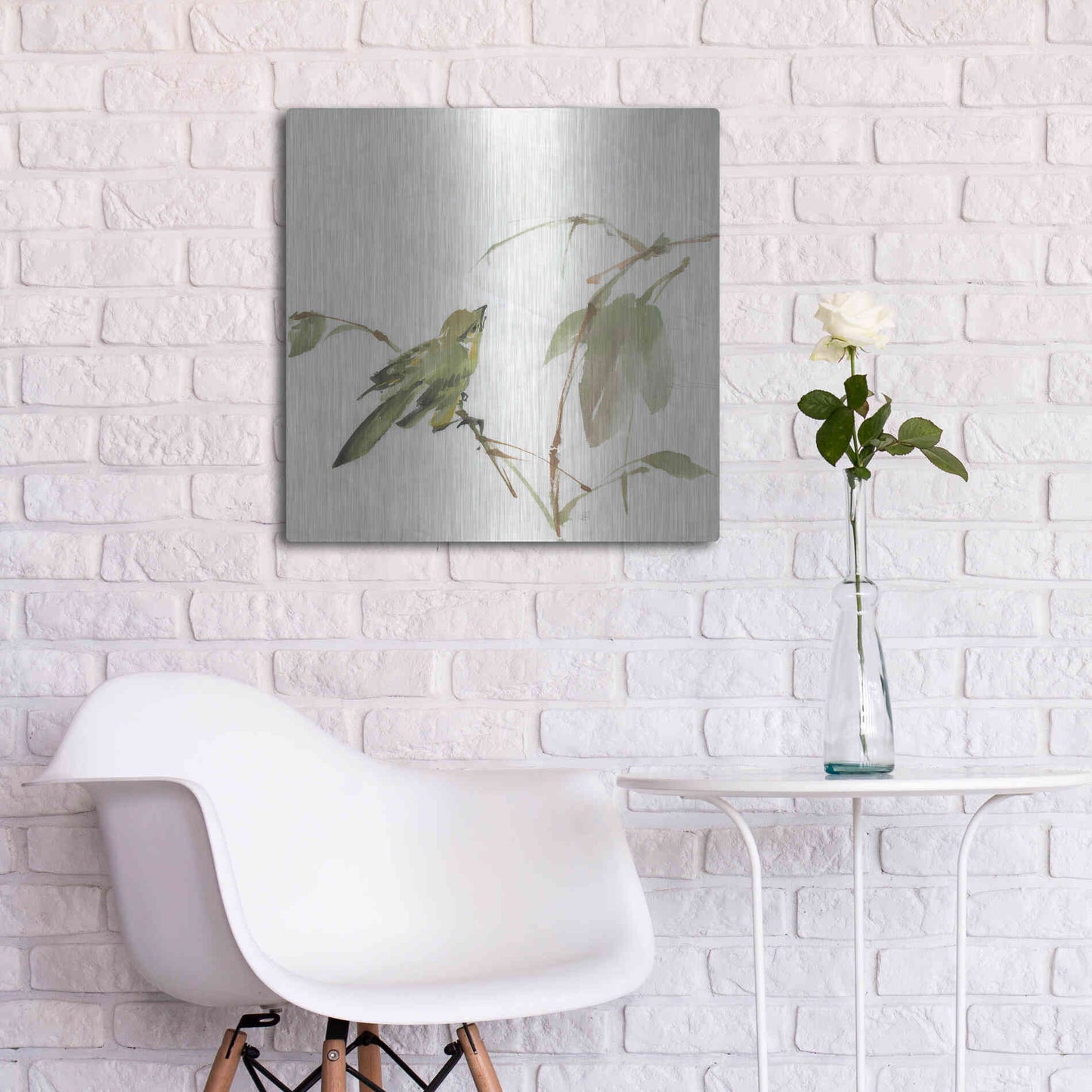 Luxe Metal Art 'Sisken' by Chris Paschke, Metal Wall Art,24x24