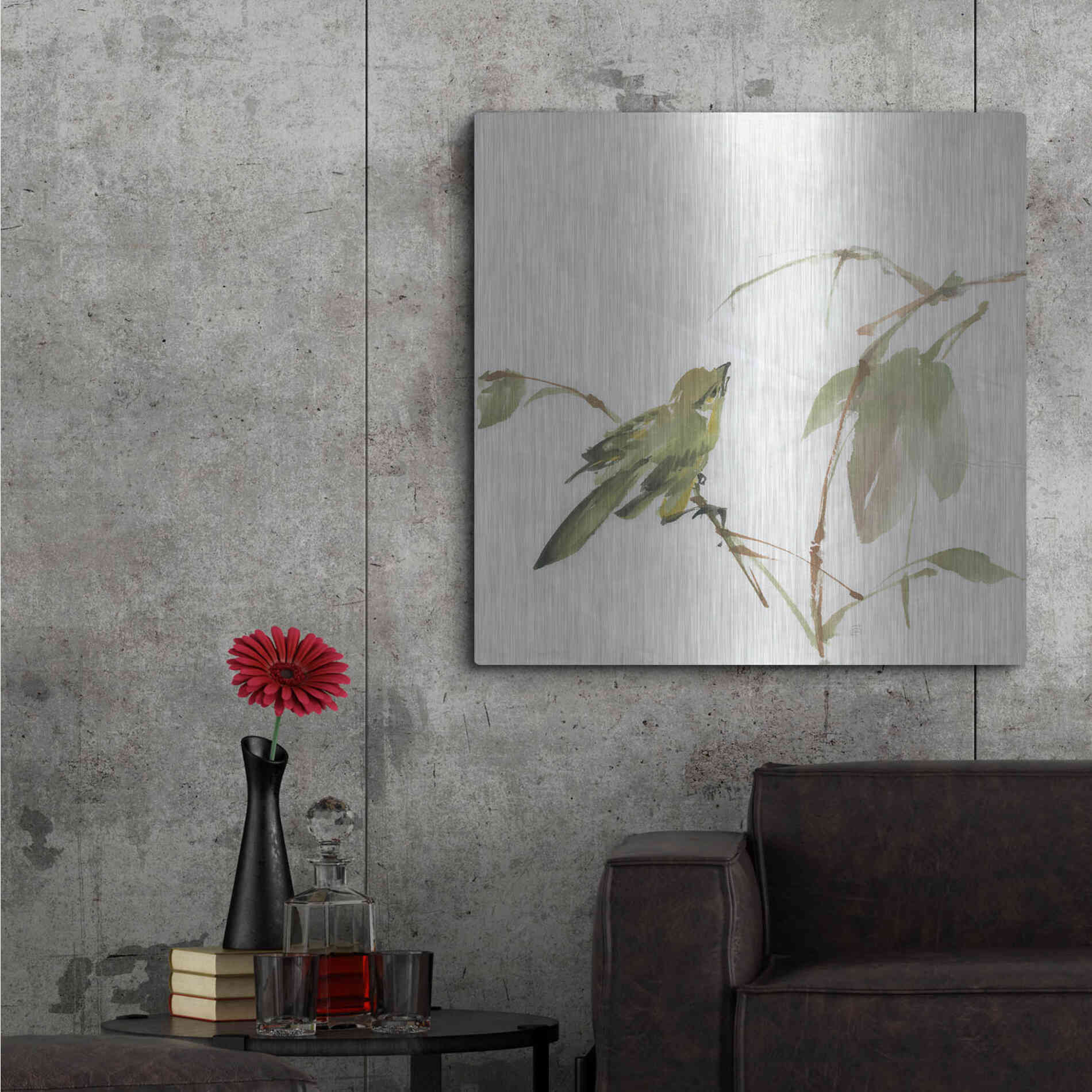 Luxe Metal Art 'Sisken' by Chris Paschke, Metal Wall Art,36x36